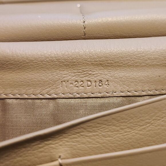 Salvatore Ferragamo Smooth Khaki Leather & Gold Gancini Fold Over Long Wallet - Picture 10 of 12